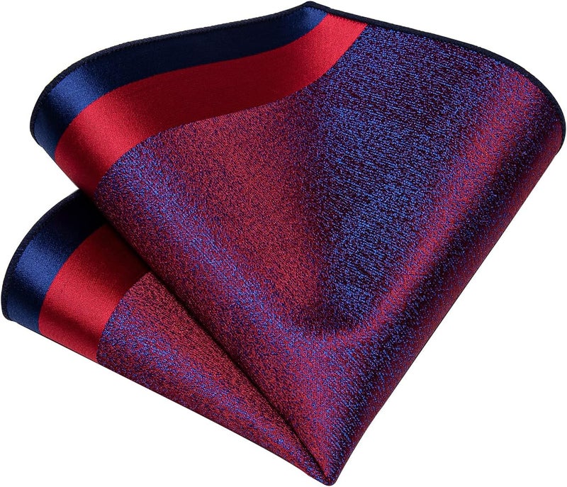 DiBanGu Mens Solid Color Tie and Pocket Square Set Woven Silk Plain Necktie & Handkerchief for Men Wedding Party Formal - Image 3